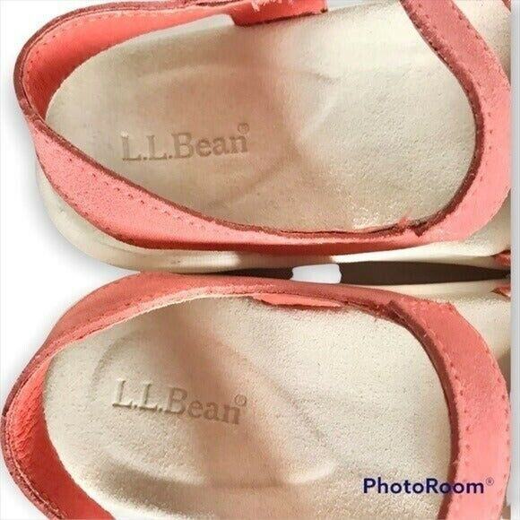 LL Bean Women's 6.5M Pink Suede Leather Strappy Leather Sandals With Buckle - Picture 4 of 7